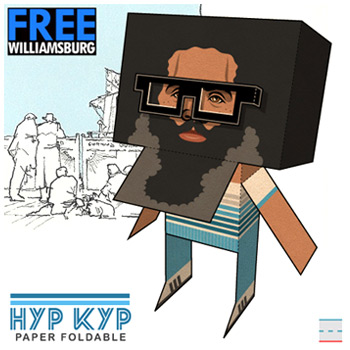 FREEwilliamsburg Hipster Kyp Malone TV on the Radio Paper Foldables paper toy