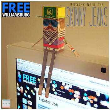 FREEwilliamsburg Hipster Skinny Jeans Paper Foldables paper toy