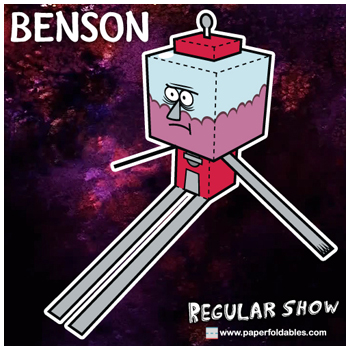 Cartoon Network Regular Show Benson Paper Foldables paper toy