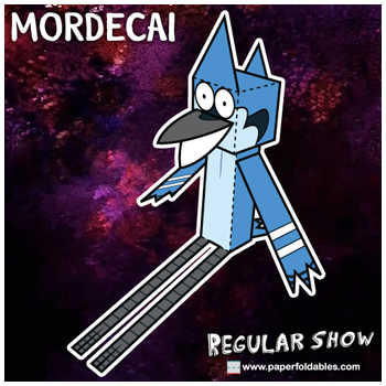 Cartoon Network Regular Show Mordecai Paper Foldables paper toy