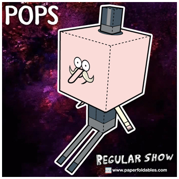 Cartoon Network Regular Show Pops Paper Foldables paper toy