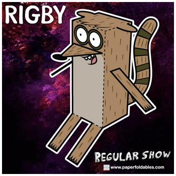 Cartoon Network Regular Show Rigby Paper Foldables paper toy