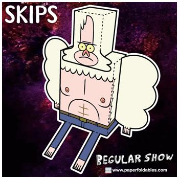 Cartoon Network Regular Show Skips Paper Foldables paper toy