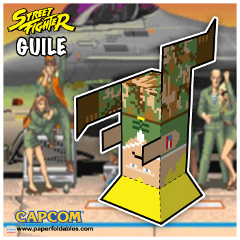 Capcom Street Fighter Guile Paper Foldables paper toy