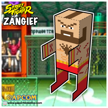 Capcom Street Fighter Zangief Paper Foldables paper toy