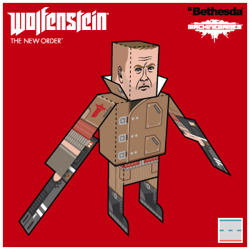 Wolfenstein The New Order Blazkowicz Paper Foldables paper toy