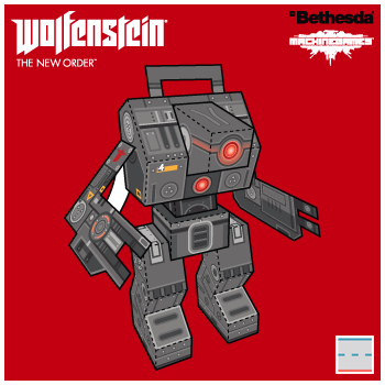 Wolfenstein The New Order Guard Robot Paper Foldables paper toy