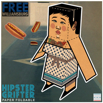 FREEwilliamsburg Hipster Hipster Grifter Paper Foldables paper toy