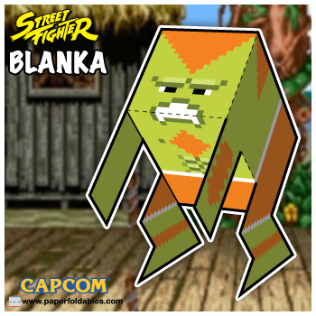 Capcom Street Fighter Blanka Paper Foldables paper toy