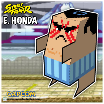 Capcom Street Fighter E. Honda Paper Foldables paper toy