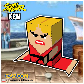 Capcom Street Fighter Ken Paper Foldables paper toy