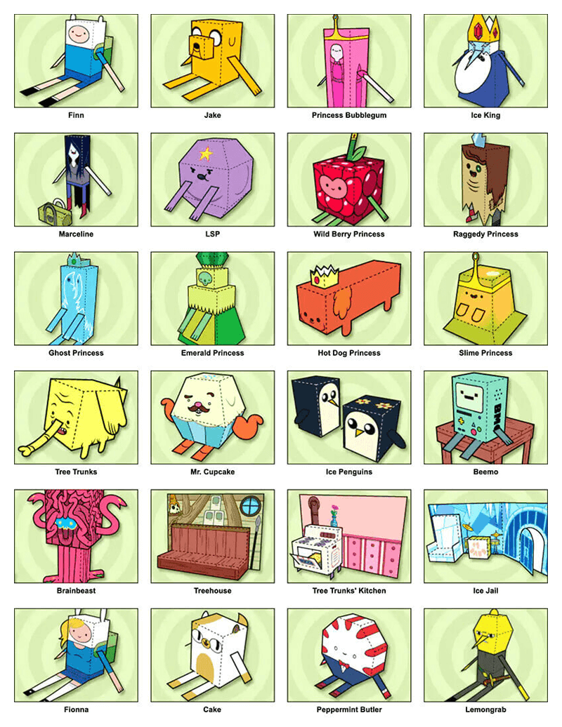 Adventure Time – Paper Foldables