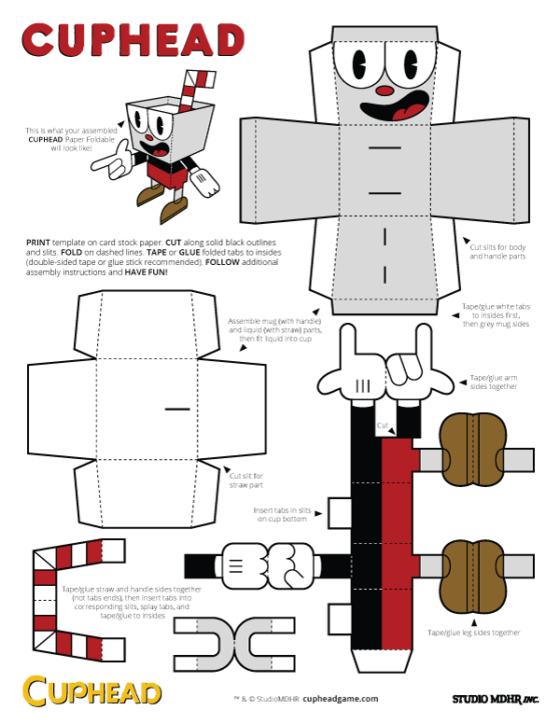 Cuphead – Paper Foldables