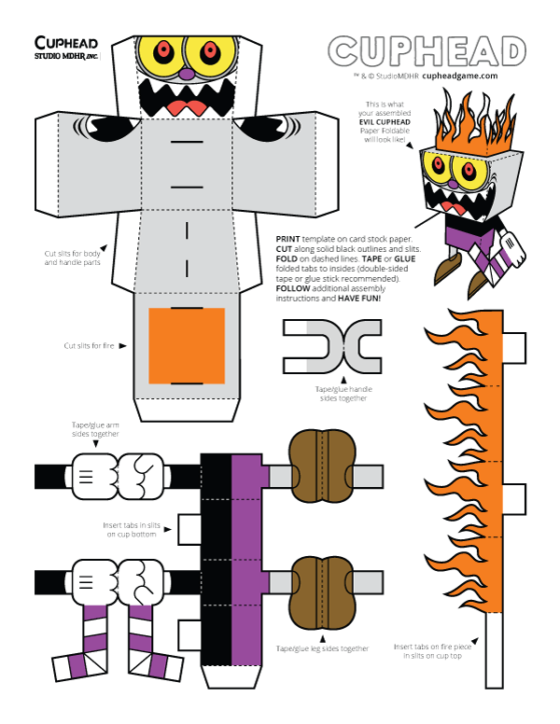 Cuphead – Paper Foldables