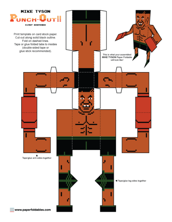 Mike Tyson’s Punch-Out!! – Paper Foldables