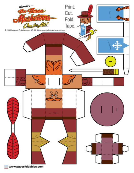 The Three Musketeers: One for All! – Paper Foldables